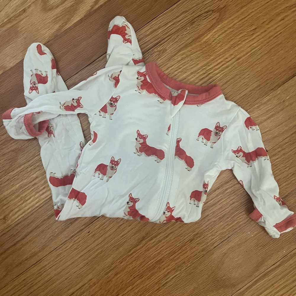 Kyte Baby Corgi Print Baby Footie
